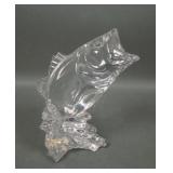 Lead Crystal Jumping Fish Paperweight