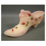 Fenton Satin Burmese Decorated Shoe