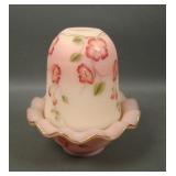 Fenton Stain Decorated Burmese Fairy Lamp