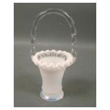 Fenton # 37  French Opal Crest Handled Basket