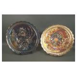 Two Imperial IG Canival Glass Chop Plates