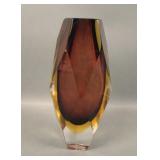 Murano Amethyst Muti Faceted Sommerso Vase
