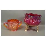Two Indiana Glass Heirloom Glass Items