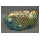 Zsolnay Hungary Eosin Green Fish Figure