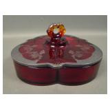 Paden City #412 Crows Foot Silver Overlay Candy h