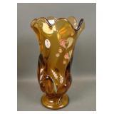 Fenton Autumn Gold Decorated Handkecheif Vase