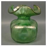 Loetz Green Noveau Creta Rusticana Vase