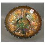 Fenton Green Peacock & Grape Spatula Ftd ICS Bowl