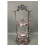 Victorian Pickle Castor in Silver Plate Frame