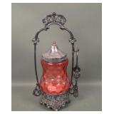 Victorian Pickle Castor in Silver PLate Frame