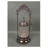 Victorian Pickle Castor in Silverplate Frame