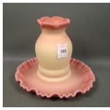 Fenton Burmese Undecorated One Piece Fairy Lamp
