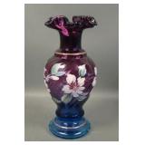Fenton Decorated Mulberry Vase