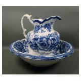 F. Winkle English Transferware Bowl & Basin Set