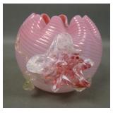 Stevens & William Opal Swirl Victorian Rose Bowl