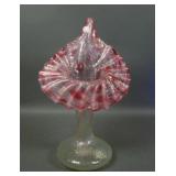 Stevens & Williams Vaseline / Mica Glass JIP Vase
