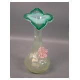 Stevens & Williams Vaseline Opal Decorated Vase