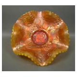 Fenton Reverse Amberina Opal Water Lily Ftd Sauce