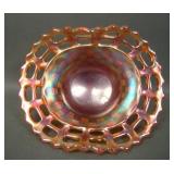 Fenton Reverse Amberina Opal Open Edge Hat