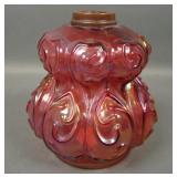 Vintage Bohemian Red Art Glass Oil Lamp Base