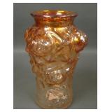 Maker ? Marigold  Rose Carnival Glass Vase