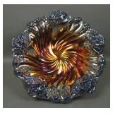 Rare Amethyst Rose Pinwheel Ruffled Bowl