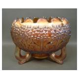 Fenton Amber Orange Tree Ftd Rose Bowl