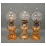 3 Marigold Miniature Hobnail Lamps
