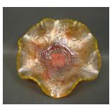 Fenton Reverse Amberina Opal Water Lily Sauce