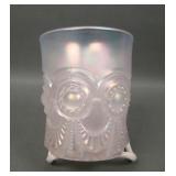 Signed Crider Frosty White Iridised Tumbler