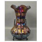 Imperial Purple Three Row Ruffled Vase