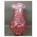 Fenton Iridised Cranberry Opal Poppy Show Vase