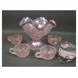 Fenton Pink Opal/ Plum Crest Mini Punch Set