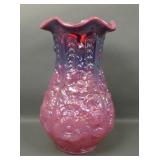 Fenton Iridised Plum Opal Poppy Show Vase