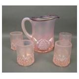Fenton Pink / Plum Crest Mini 5 Pc Pitcher Set