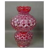 Fenton for Levay Red Quillted Diamond Mini Lamp