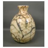 1975 Fenton/ Barber LG Custard Hanging Hearts Vase
