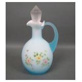 Fenton LG Wright Blue Satin Overlay Cruet