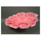 Fenton Peach Crest Scalloped Shell Bowl