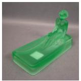 Heinrich Hoffman Green Uranium Nude Deco Soapdish