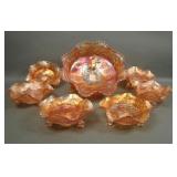 Fenton Marigold Panther 7 Piece Berry Set