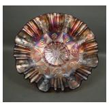 Fenton Amethyst Little Flowers 3/1 Edge Bowl