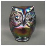 Fenton Iridised Owl Paperweight