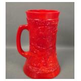Fenton 1776 Bicentennial Mandarin Red/ Slag Stein