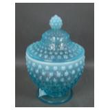 Fenton Blue Opal Hobnail Covered Candy
