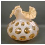 Fenton Honeysuckle Coin Dot Ruffled Lamp Shade