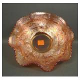 Fenton Marigold Little Fishes Lg Ruffled Ftd Bowl