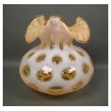 Fenton Honeysuckle Coin Dot Ruffled Lamp Shade