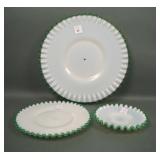 Fenton Emerald Crest Three Tierd Tid Bit  Servers