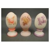 Three Fenton Decorated Eggs